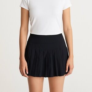 KYOYO Black Pleated Mini Skirt – High-Waist Casual Tennis-Inspired Style XL